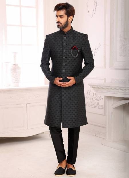 Dark Gray Colour Party Wear Mens Indo Western Collection 1150